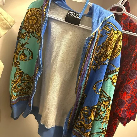 Versace Jeans Knitwear Blue/Gold Hoodie - Picture 2 of 4